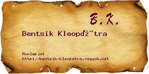 Bentsik Kleopátra névjegykártya